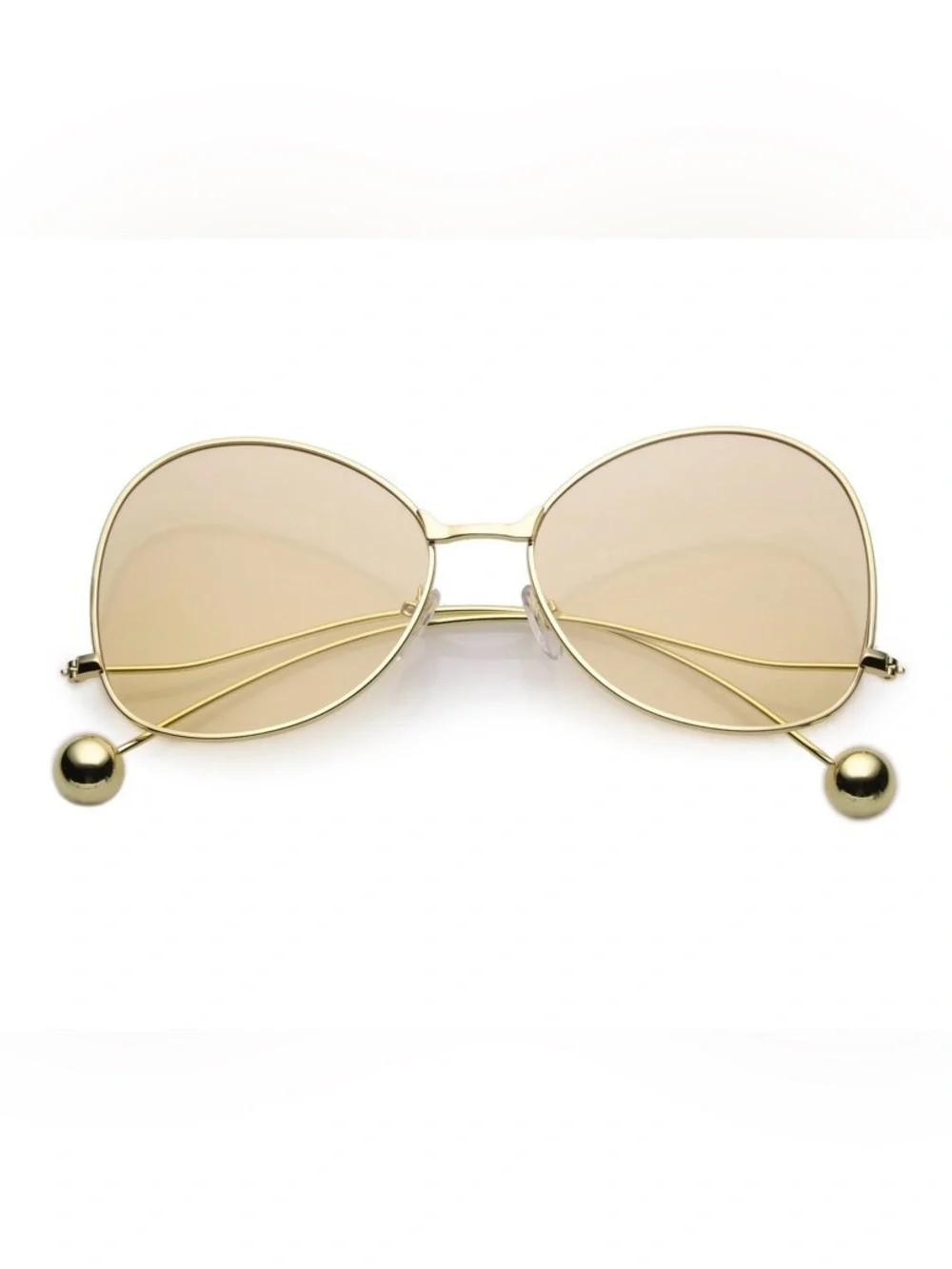 🕶️ Gold Tone Metal Frame Tan/Peach Lens Sunglasses